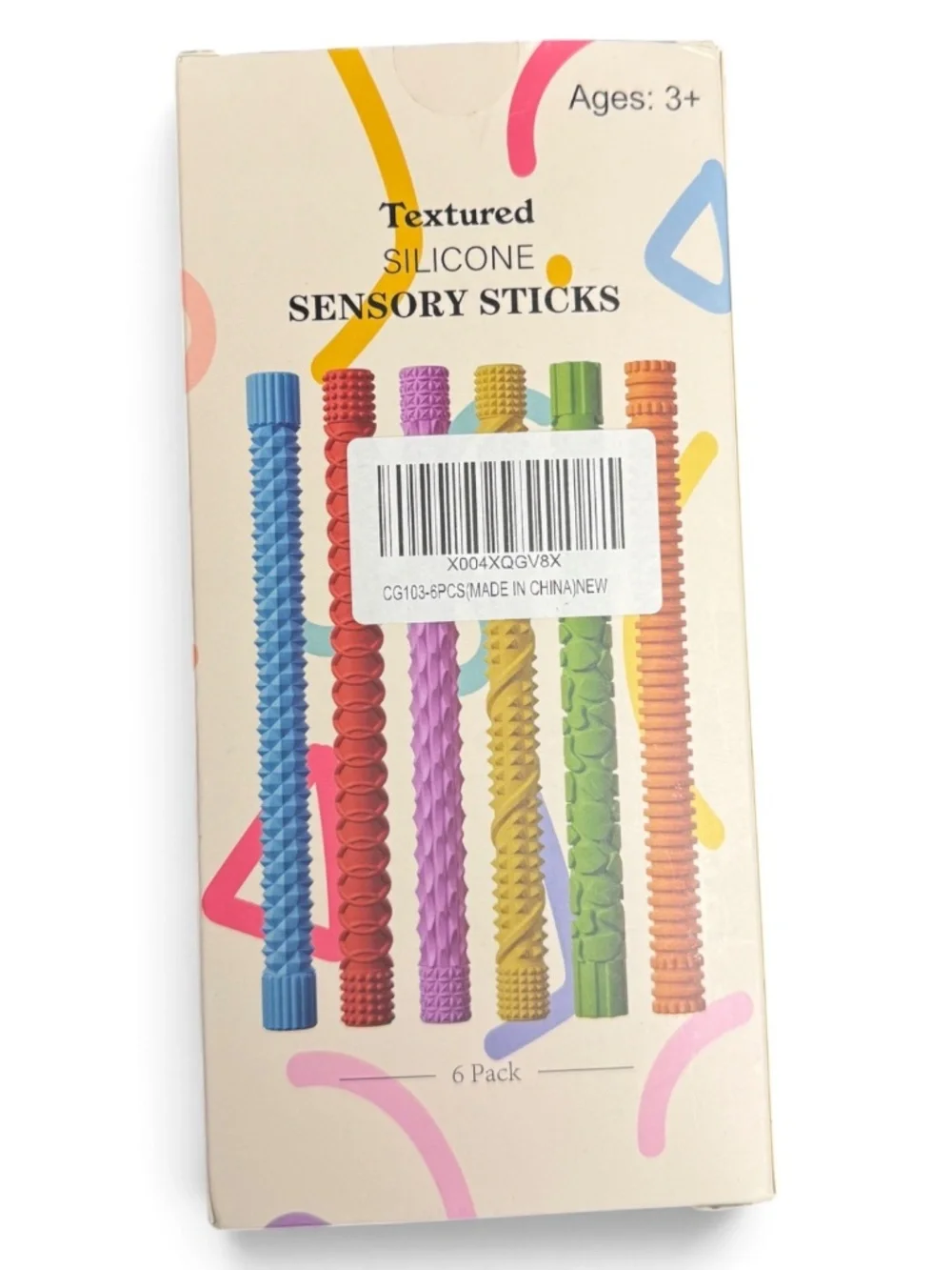 6 Pc Silicone Sensory Fidget Sticks NIB ADHD Autism Toy